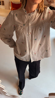 Aveline blouse gestreept gebloemd