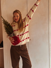 Aluna broek bruin Polka