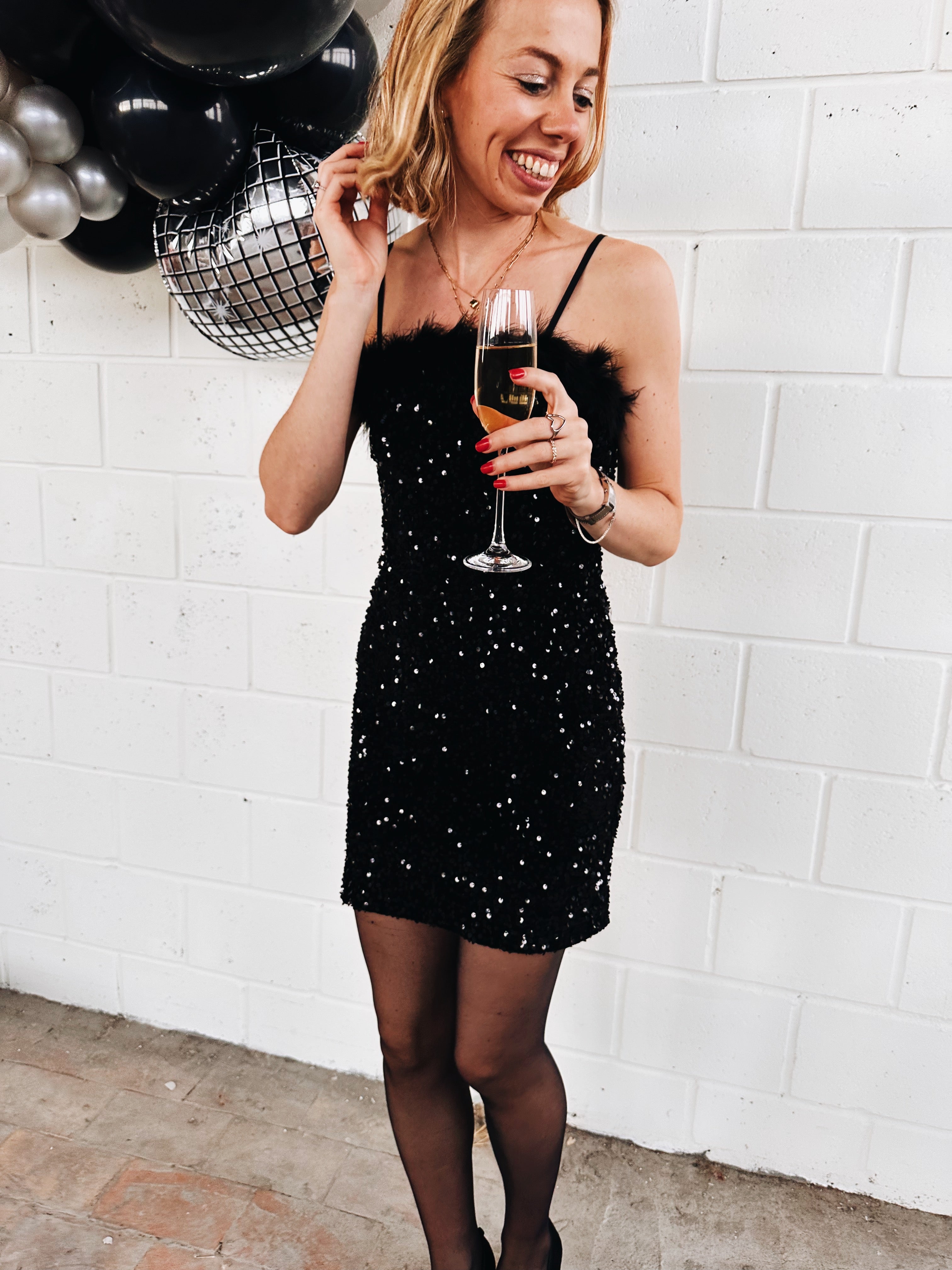 Glitterjurk cheap