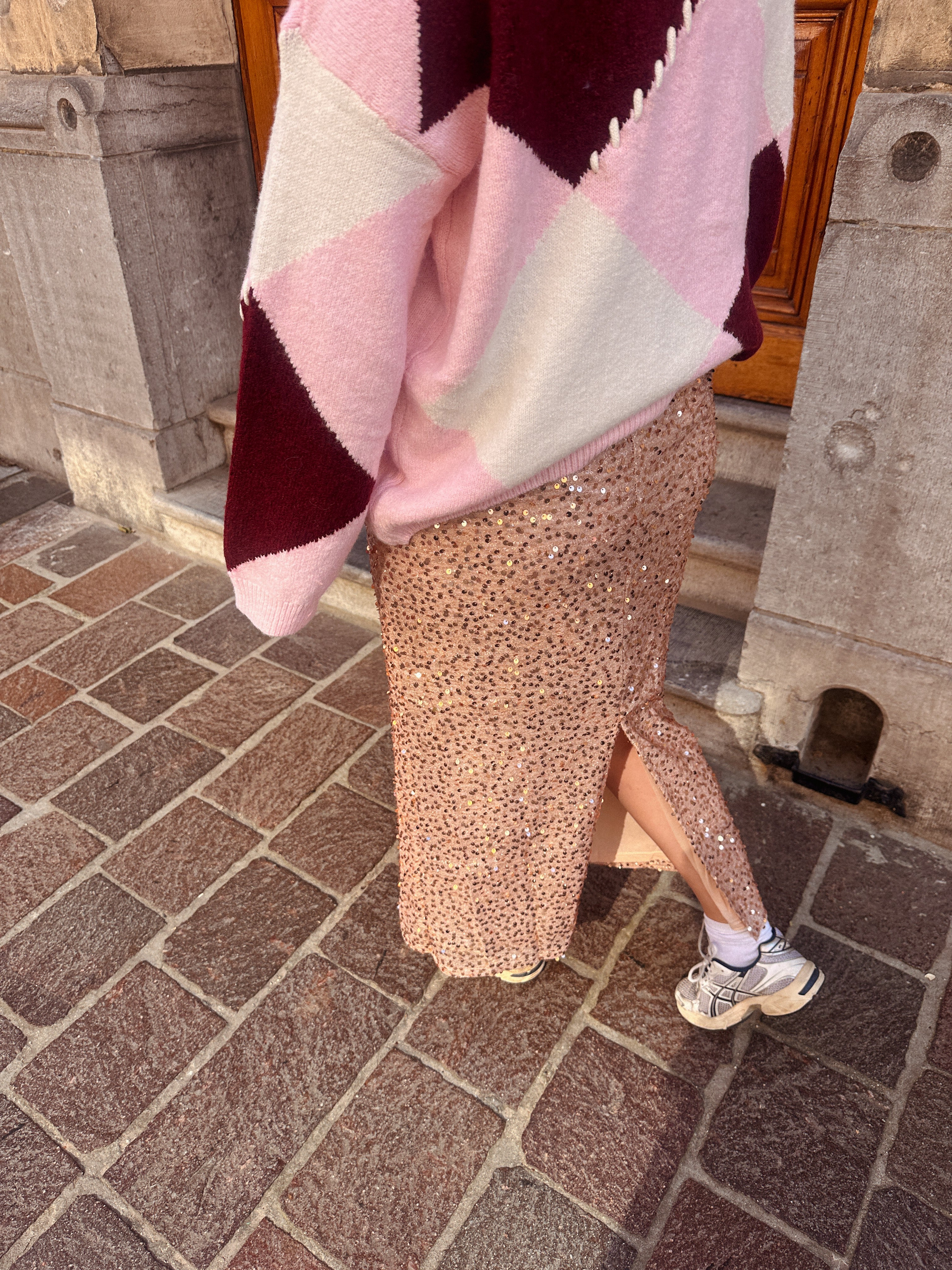 Violette rok pailletten