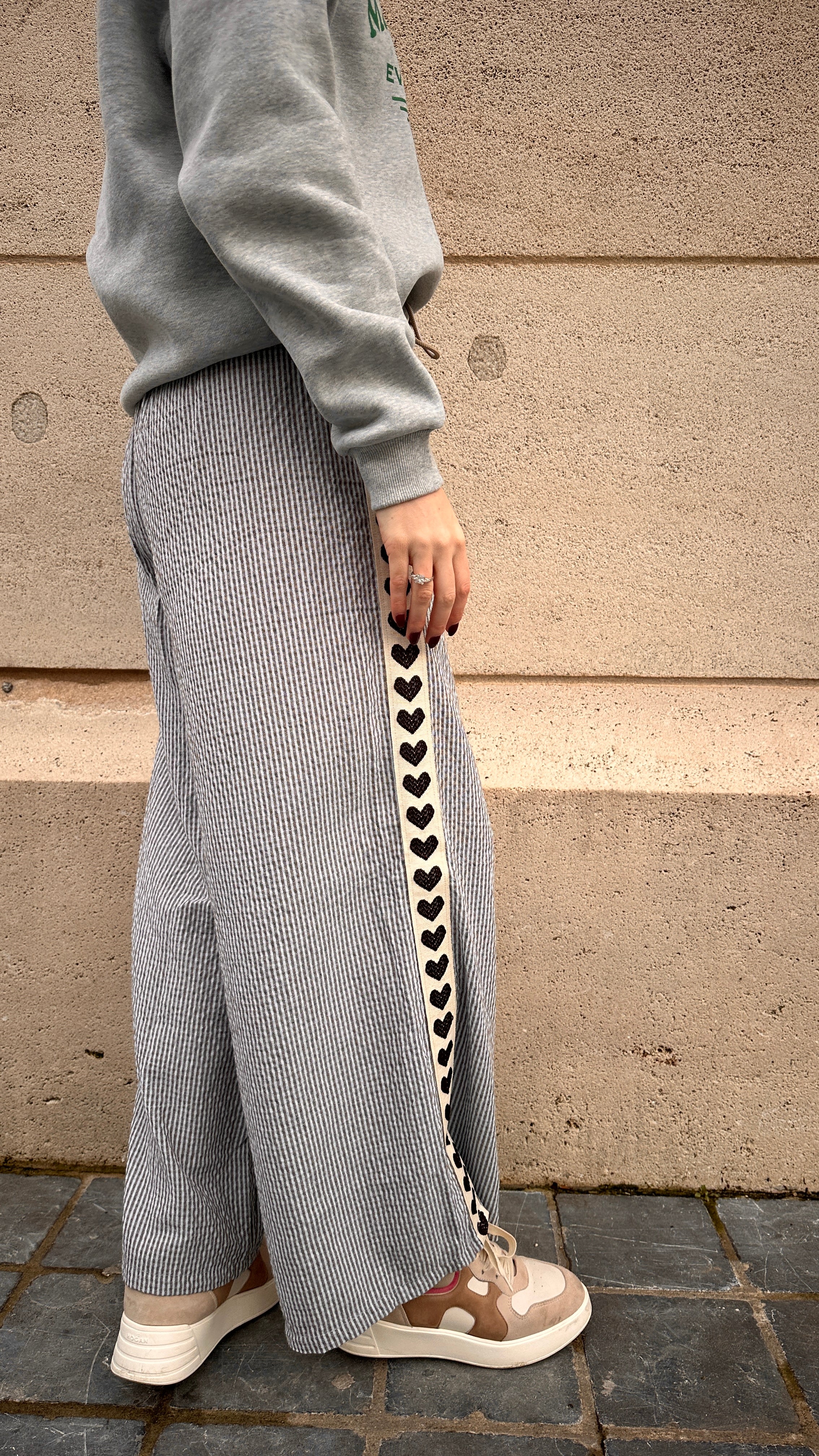 Nina broek geruit blauw/grijs