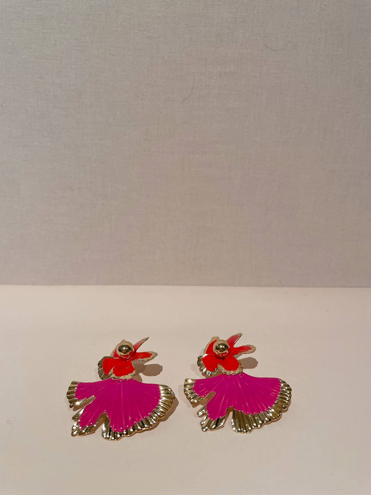 Oorbellen roze/oranje