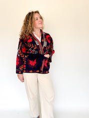 Liv gebreide gilet gebloemd