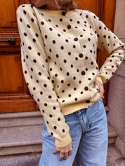 Juna gilet butter yellow polka dots