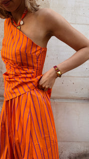 Florence set oranje gestreept