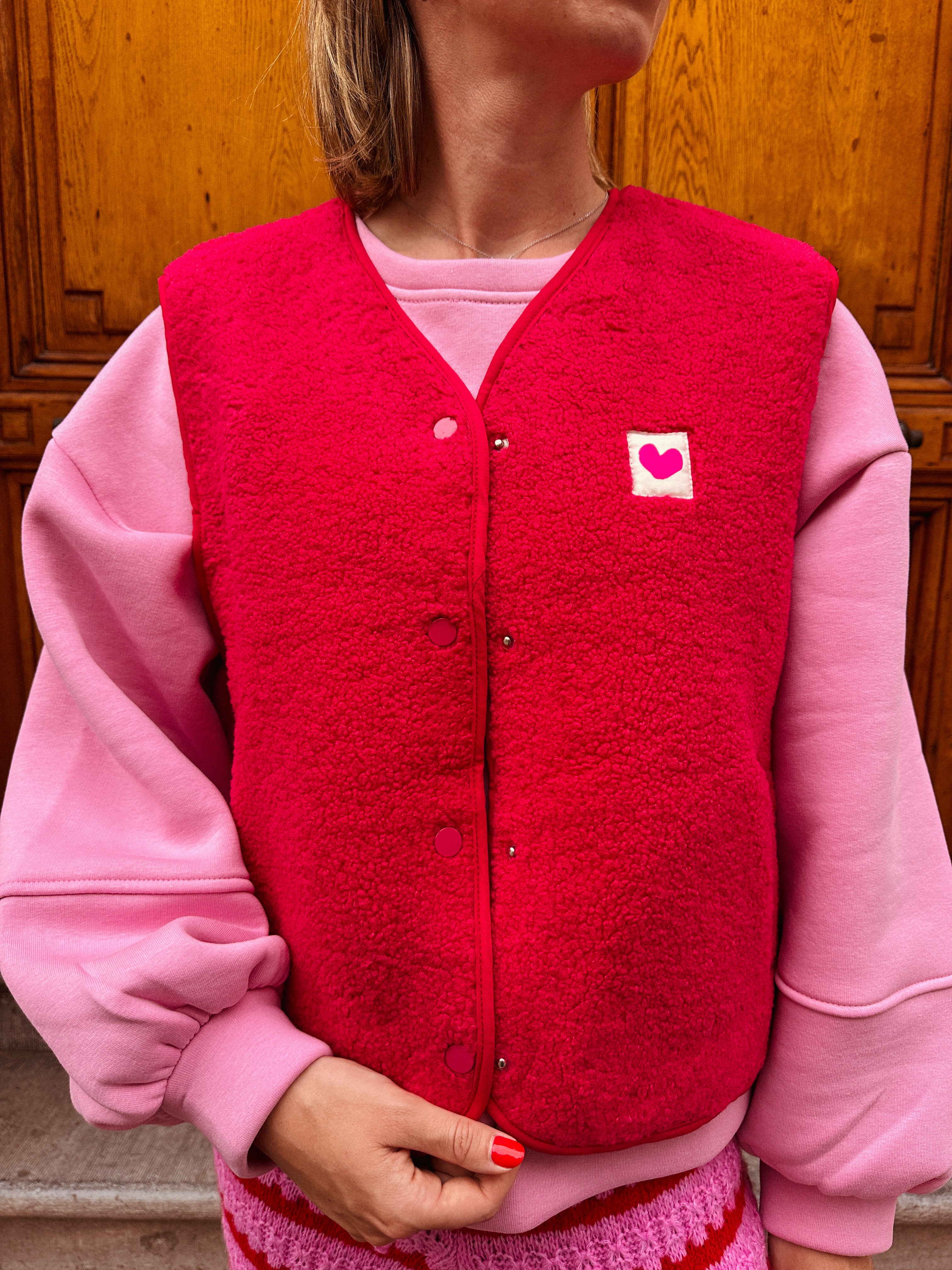 Nanja bodywarmer framboos
