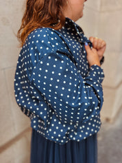 Amara jasje polka dots blauw