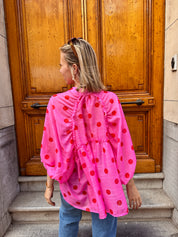 Jolie blouse met bollen roze