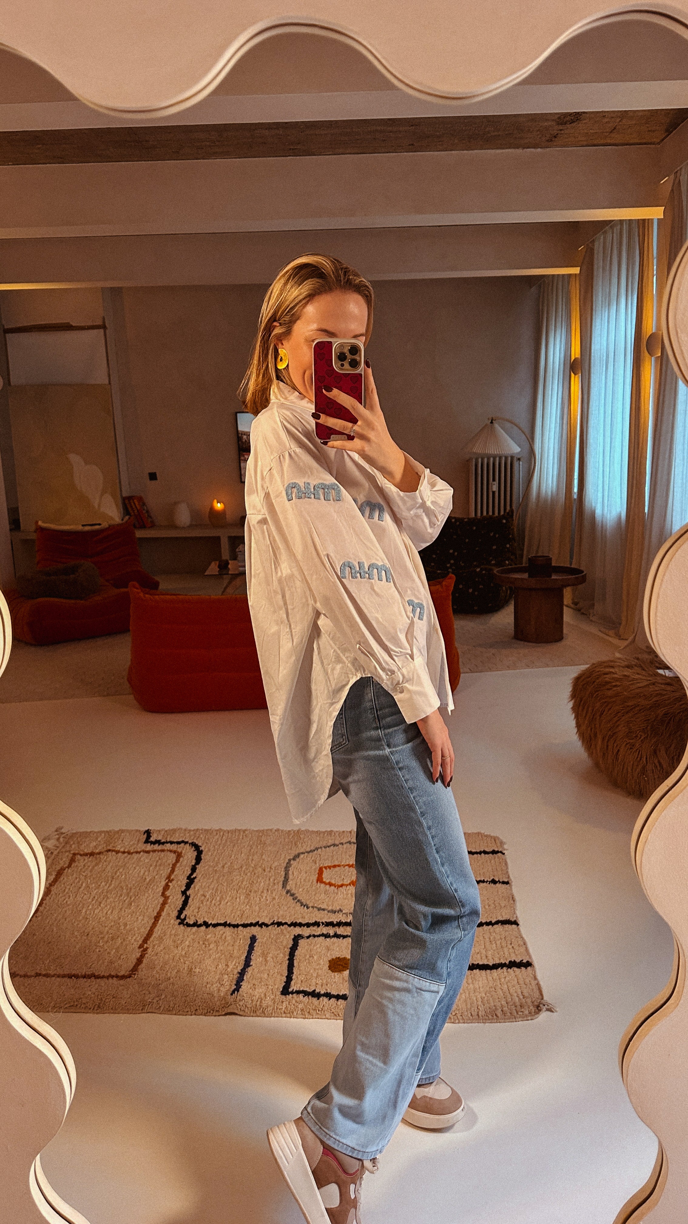 Isa blouse wit met lichtblauwe print