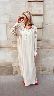 Fenna maxi jurk beige