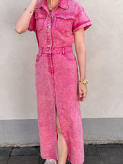 Reeva jeanskleed roze