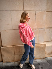 Nova trui roze gestreept