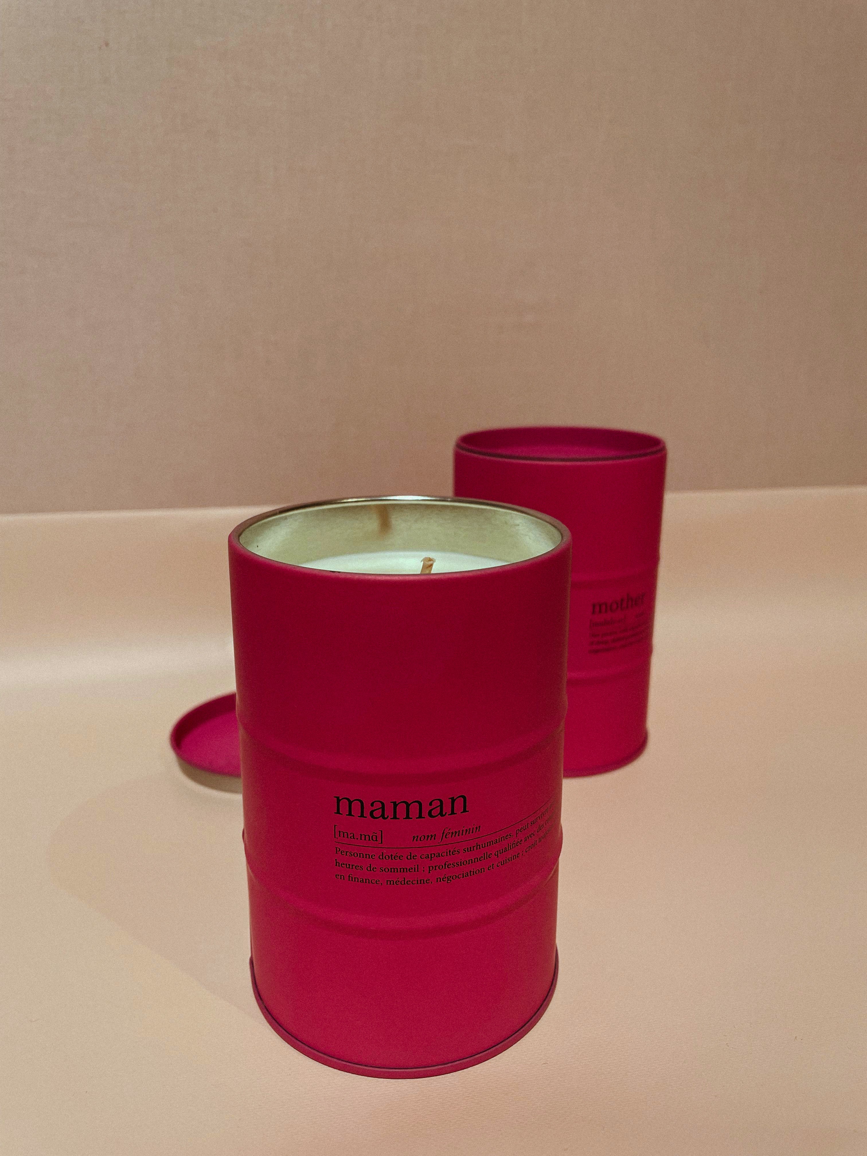 J-line geurkaars mama-spreuk roze Engels/Frans