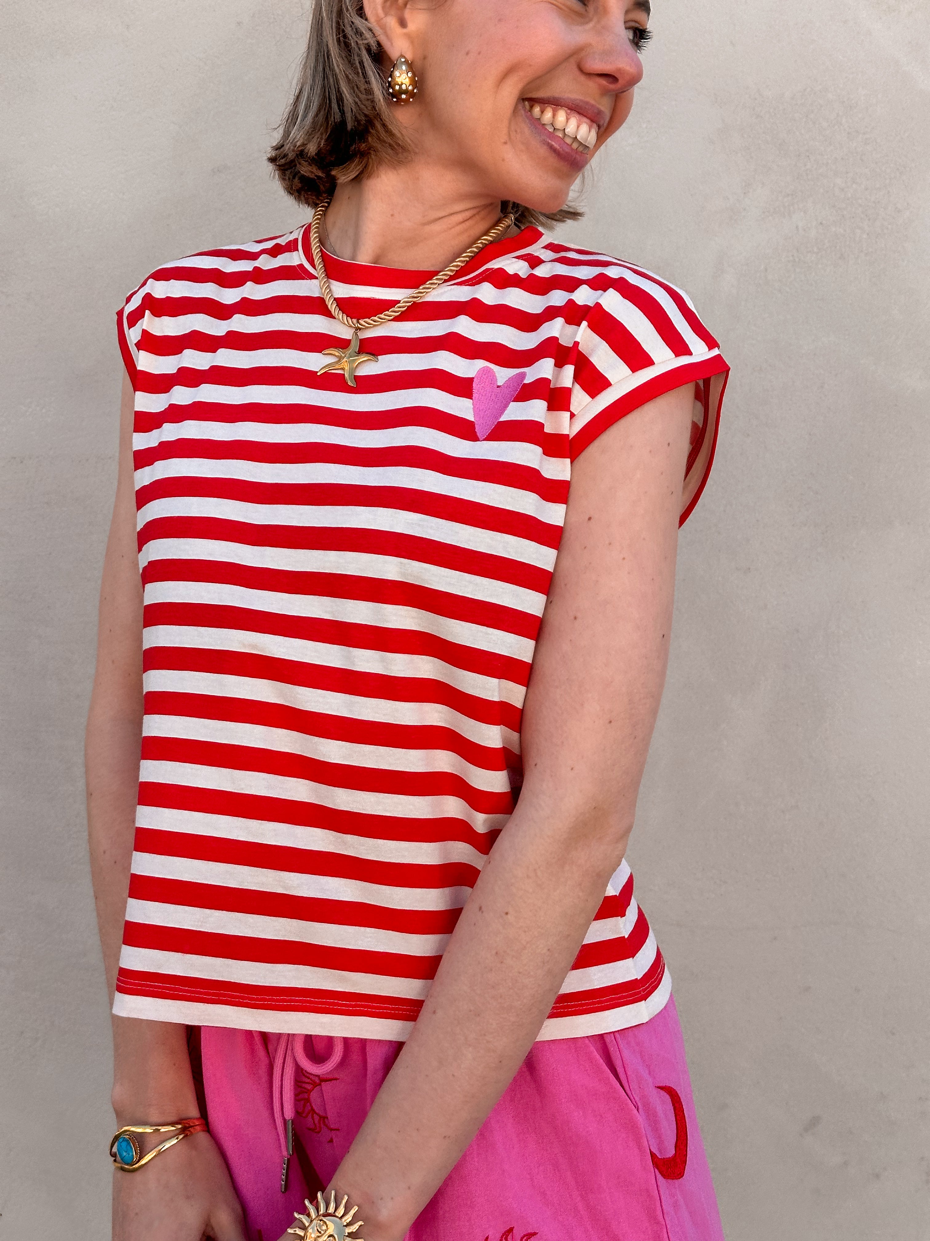 Ada T-shirt gestreept rood