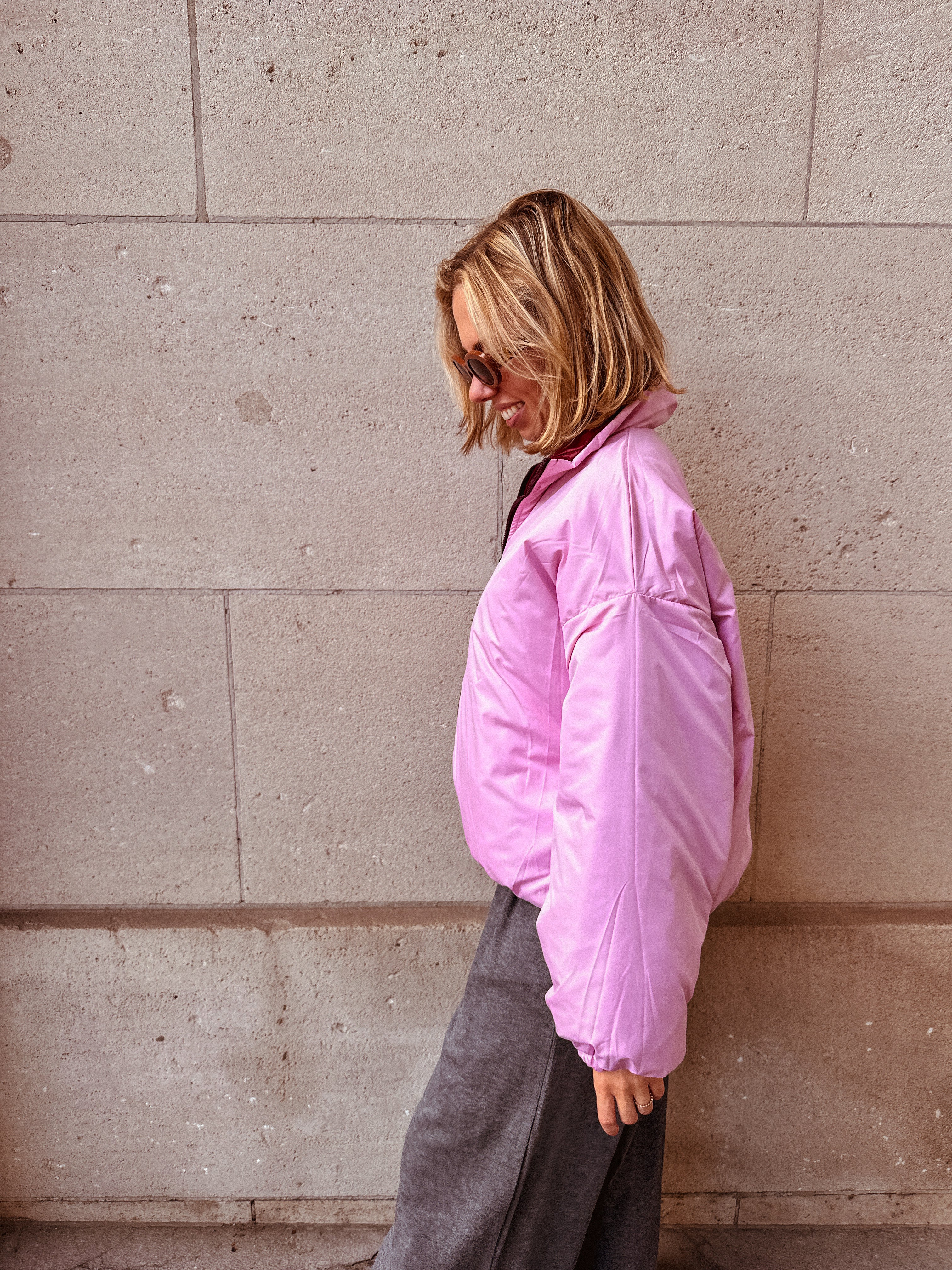 Marte jas roze/bordeaux (2 in 1)