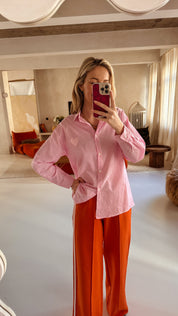 Lana blouse roze gestreept