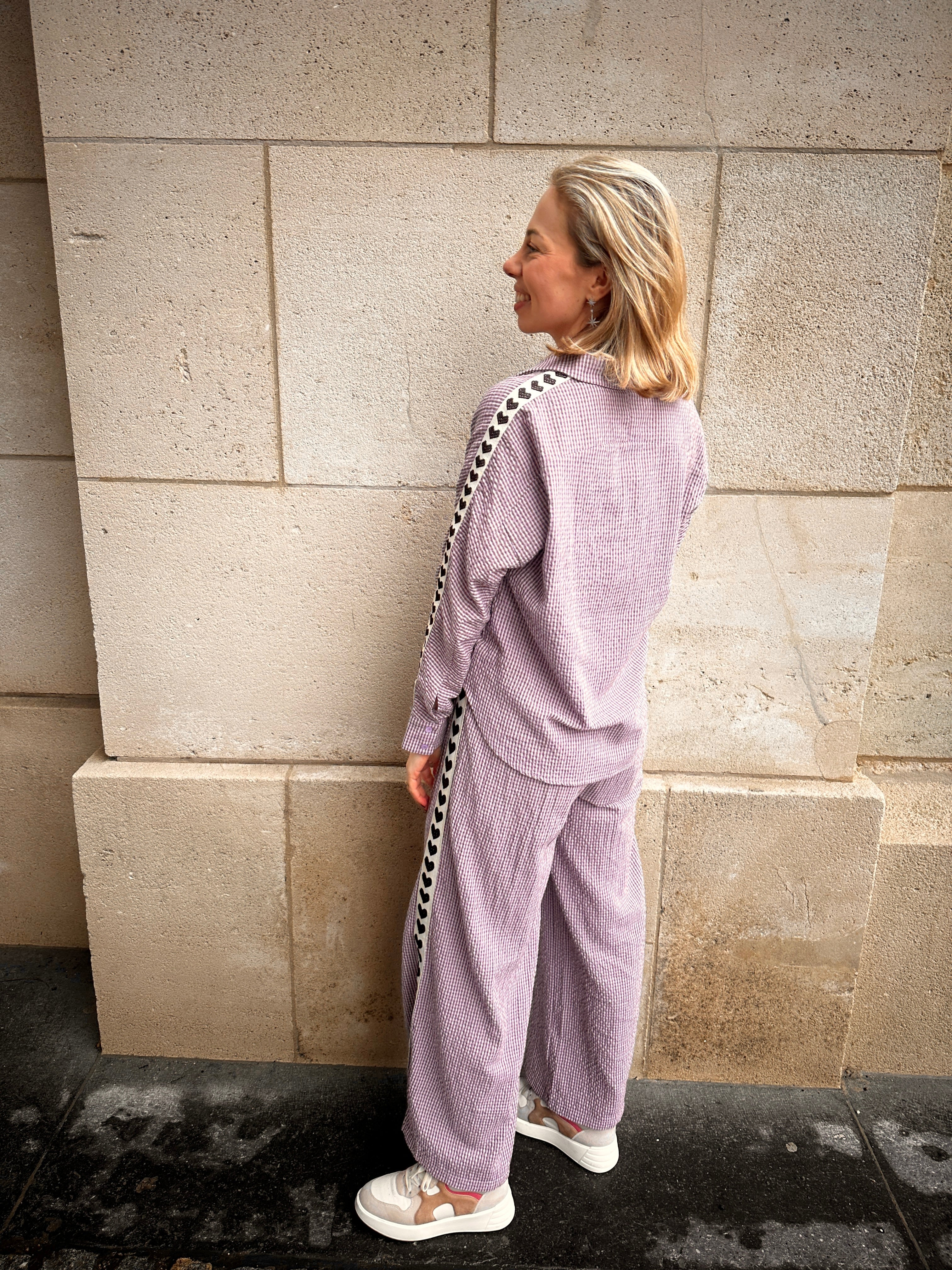 Nina Blouse geruit Lila