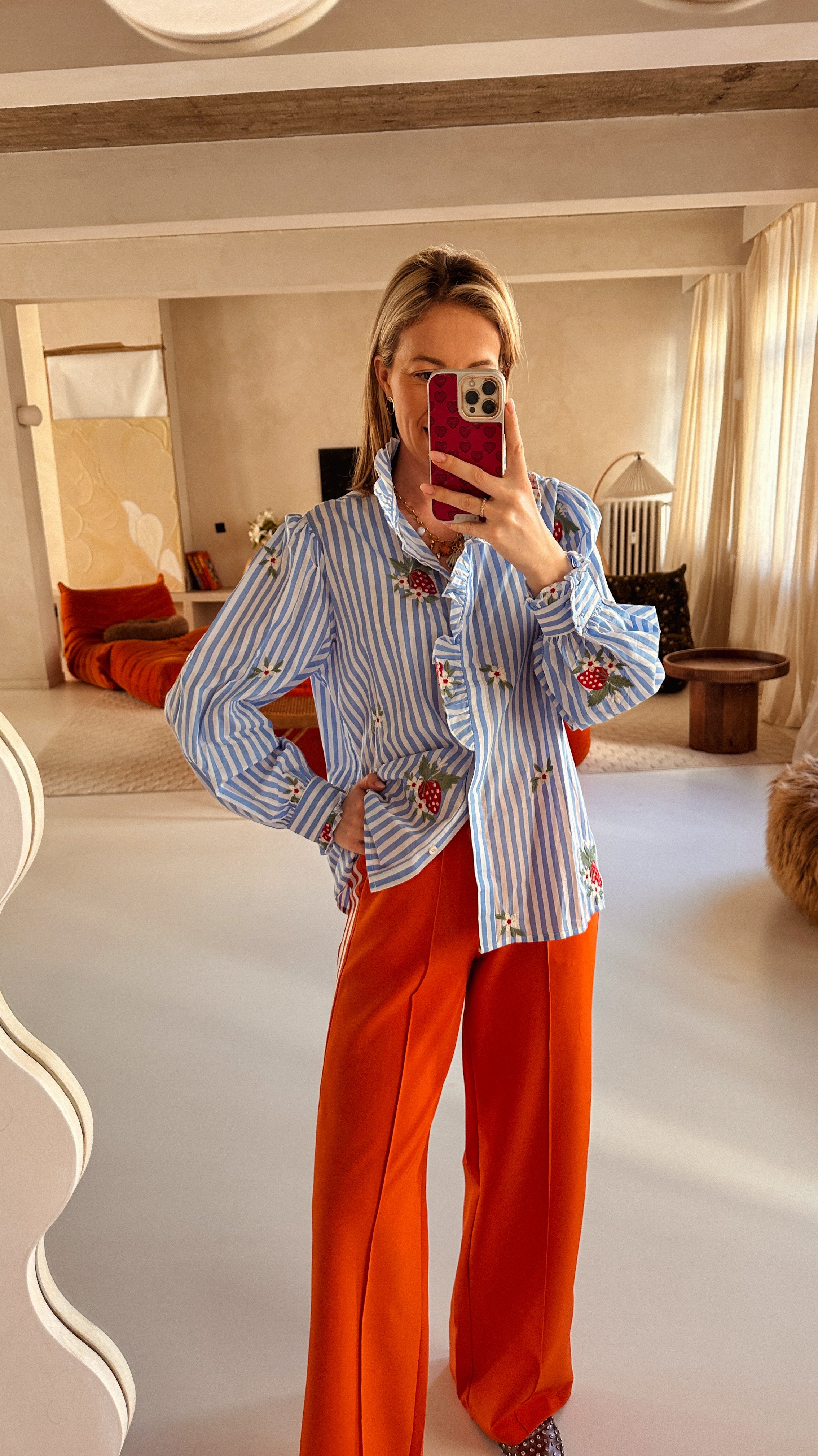 Tina blouse blauw/wit gestreept