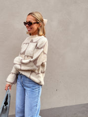 Liese trui ecru hartjes