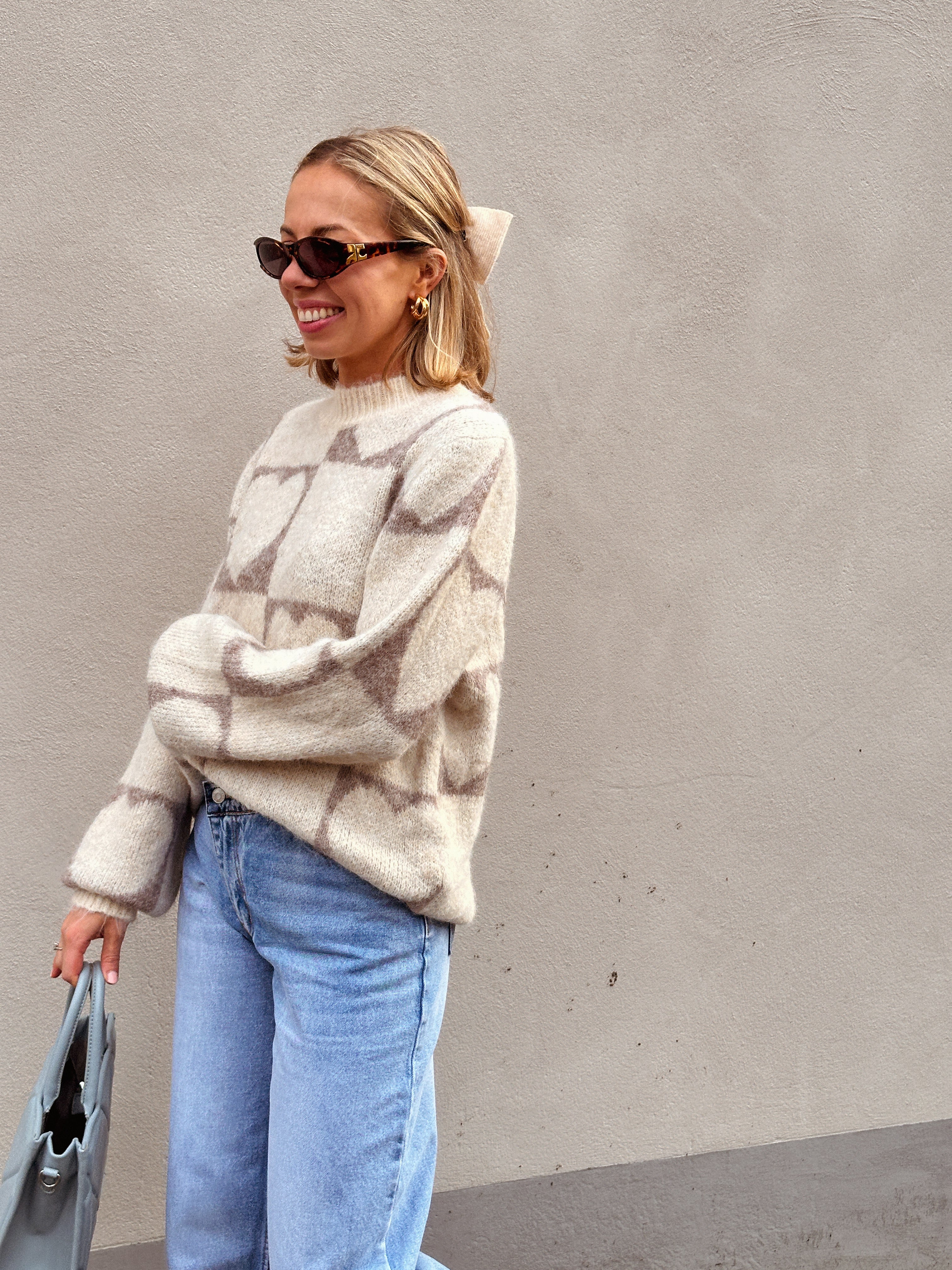 Liese trui ecru hartjes