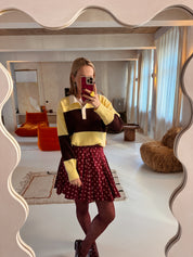 Gigi polo geel/bruin gestreept