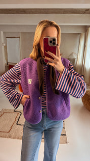 Fie teddy bodywarmer paars
