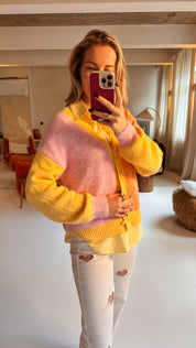 Sammie gilet roze/oranje/geel
