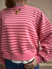 Nova trui roze gestreept