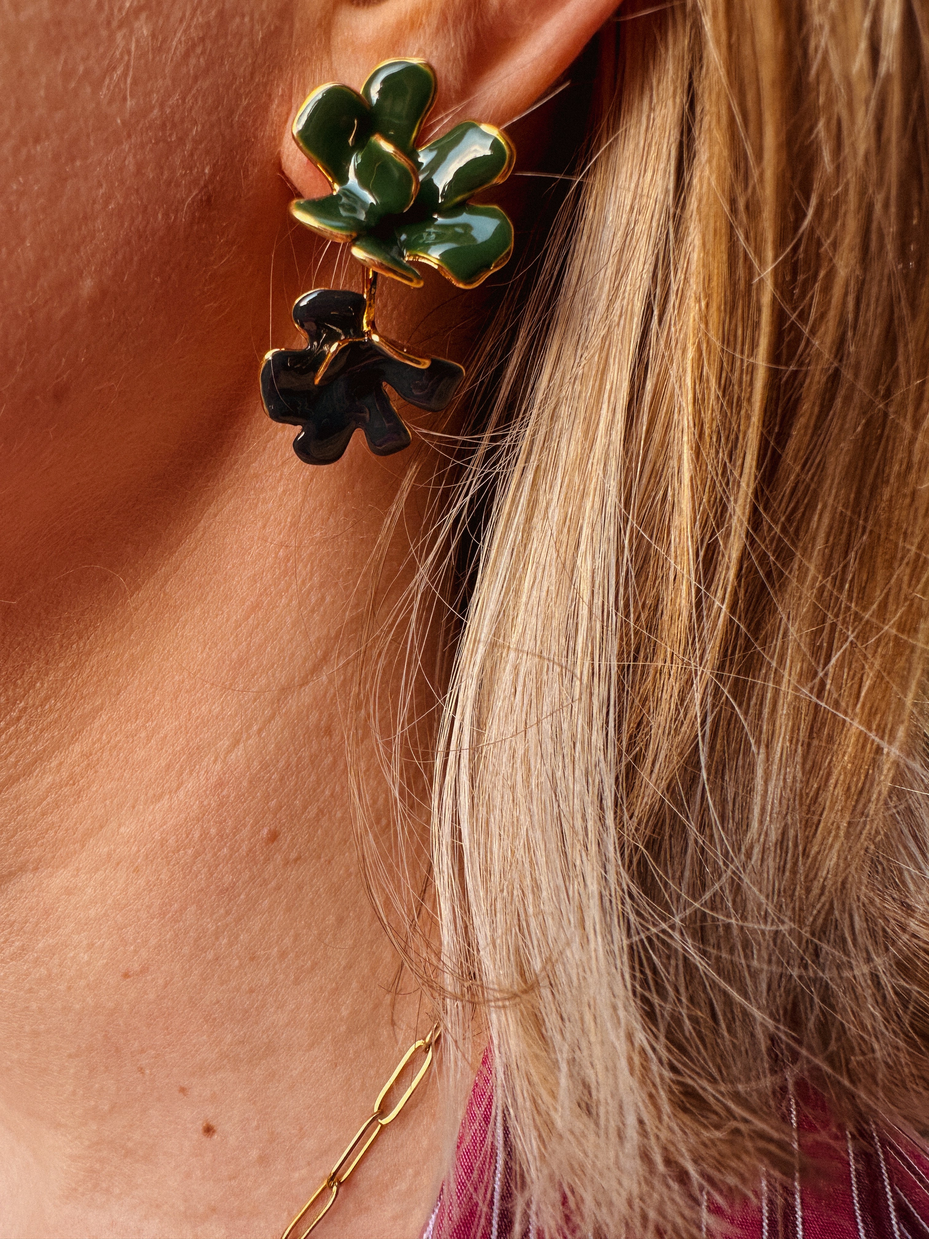 Lio oorbellen groen/blauw