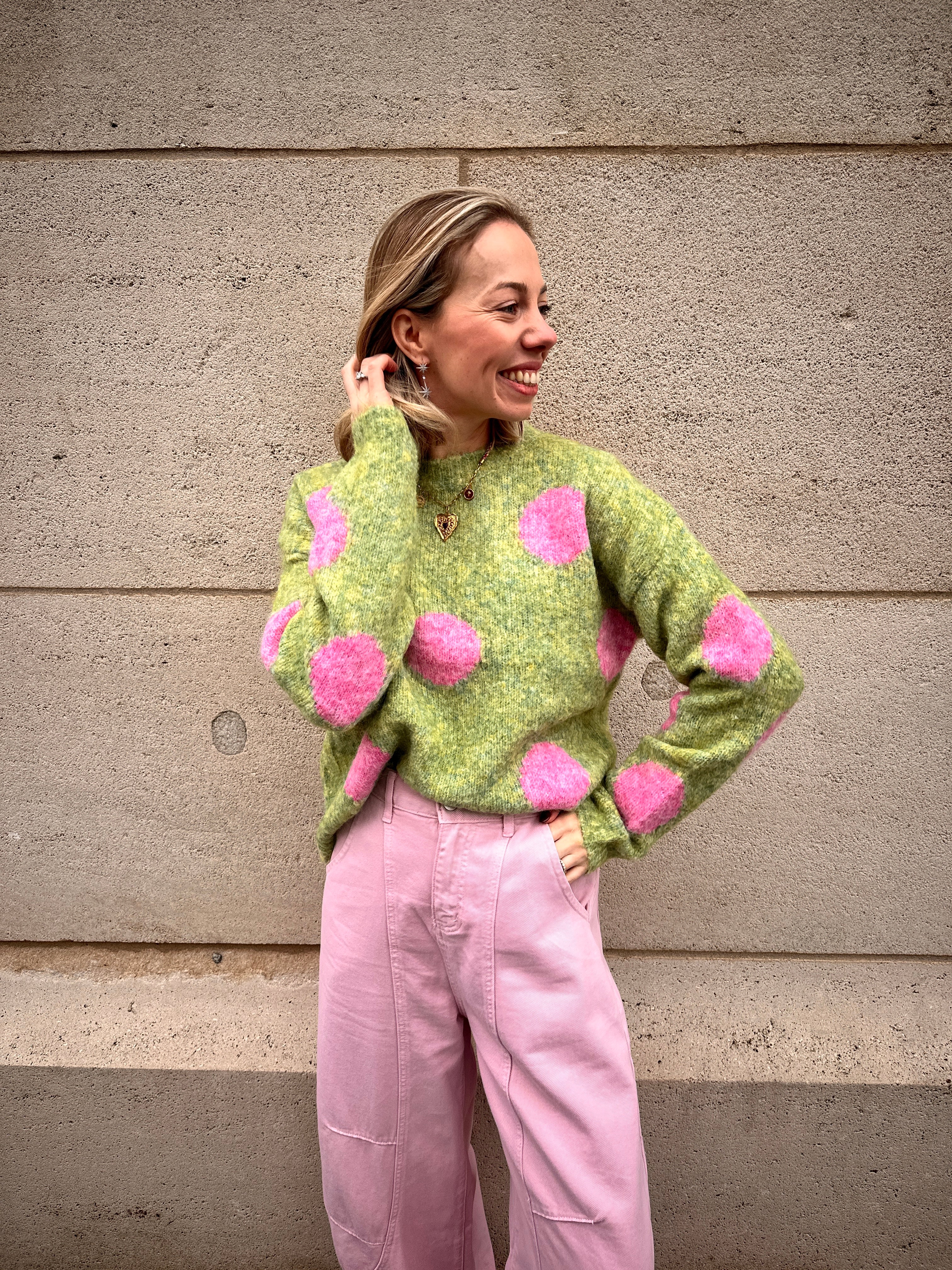 Ruby trui groen/roze