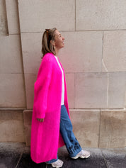 Ayla lange cardigan roze