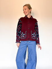 Noor gilet bordeaux