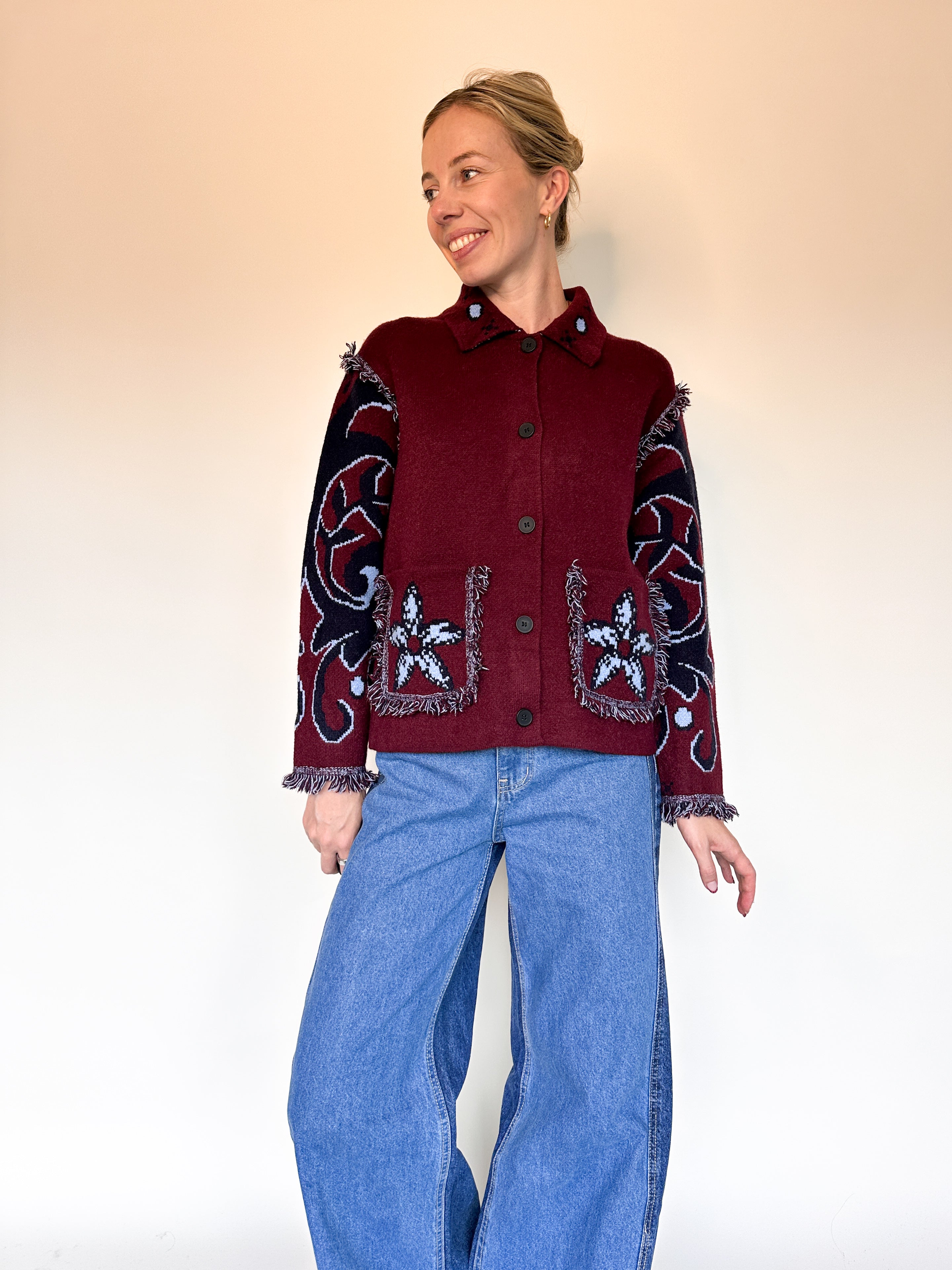 Noor gilet bordeaux