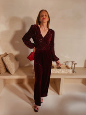 Evania jumpsuit burgundy