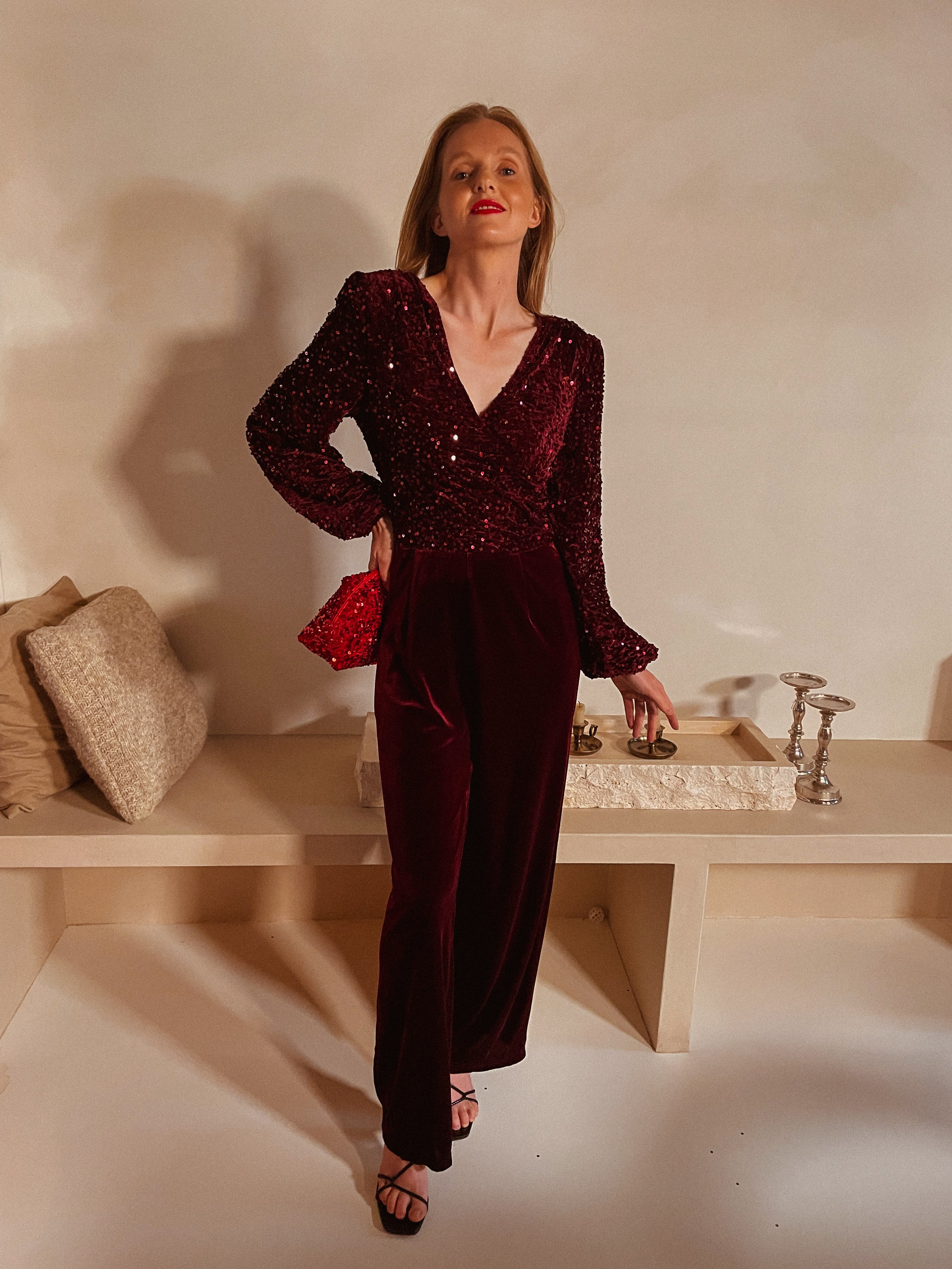 Evania jumpsuit burgundy