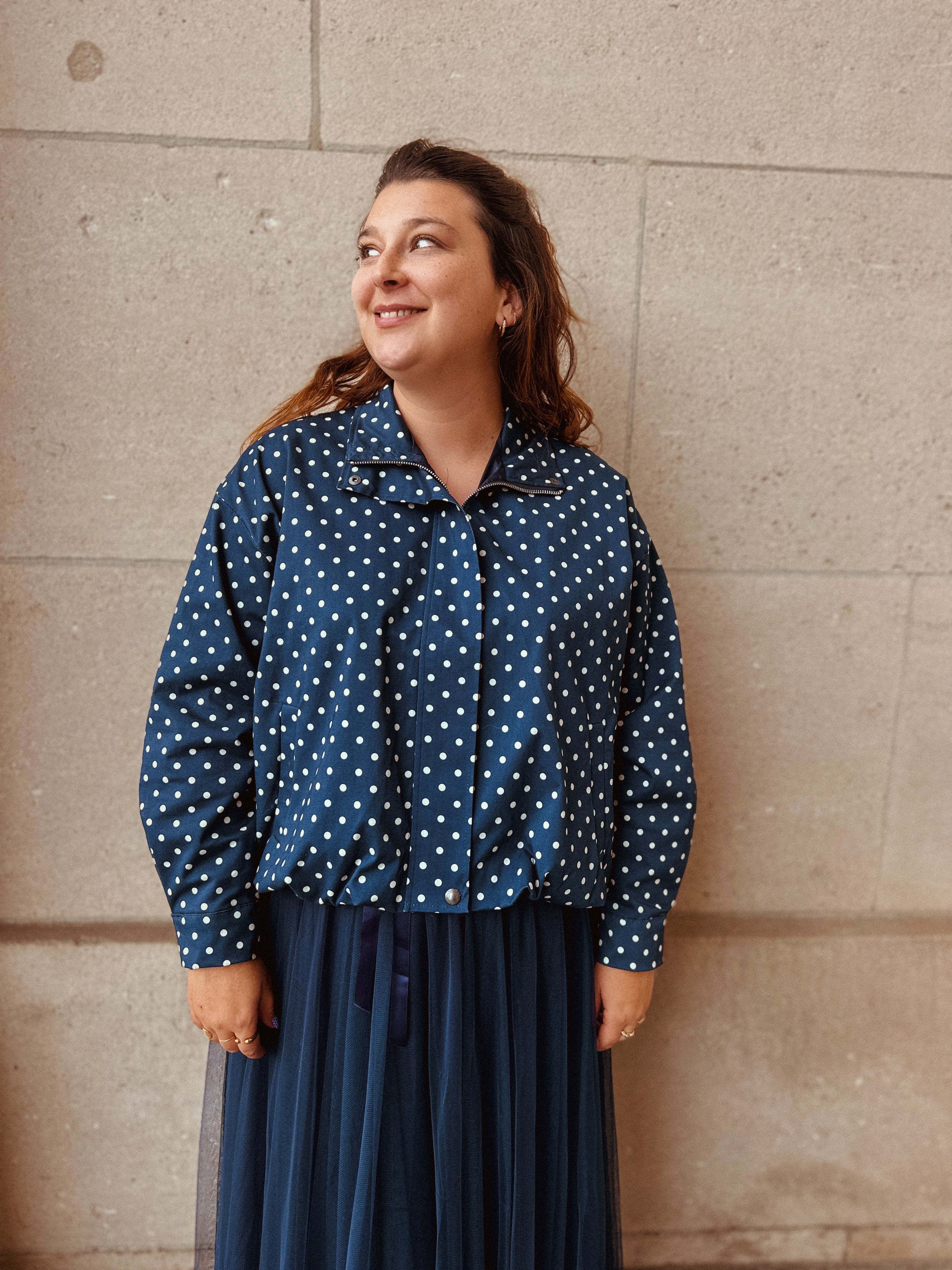 Amara jasje polka dots blauw