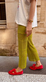 Livia gehaakte broek groen