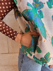 Metallic mouwloos jasje