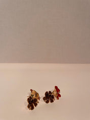 Vienna oorbellen burgundy goudkleurig