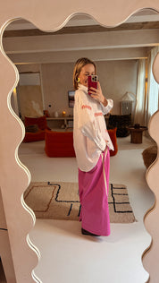 Isa blouse wit met lichtroze print