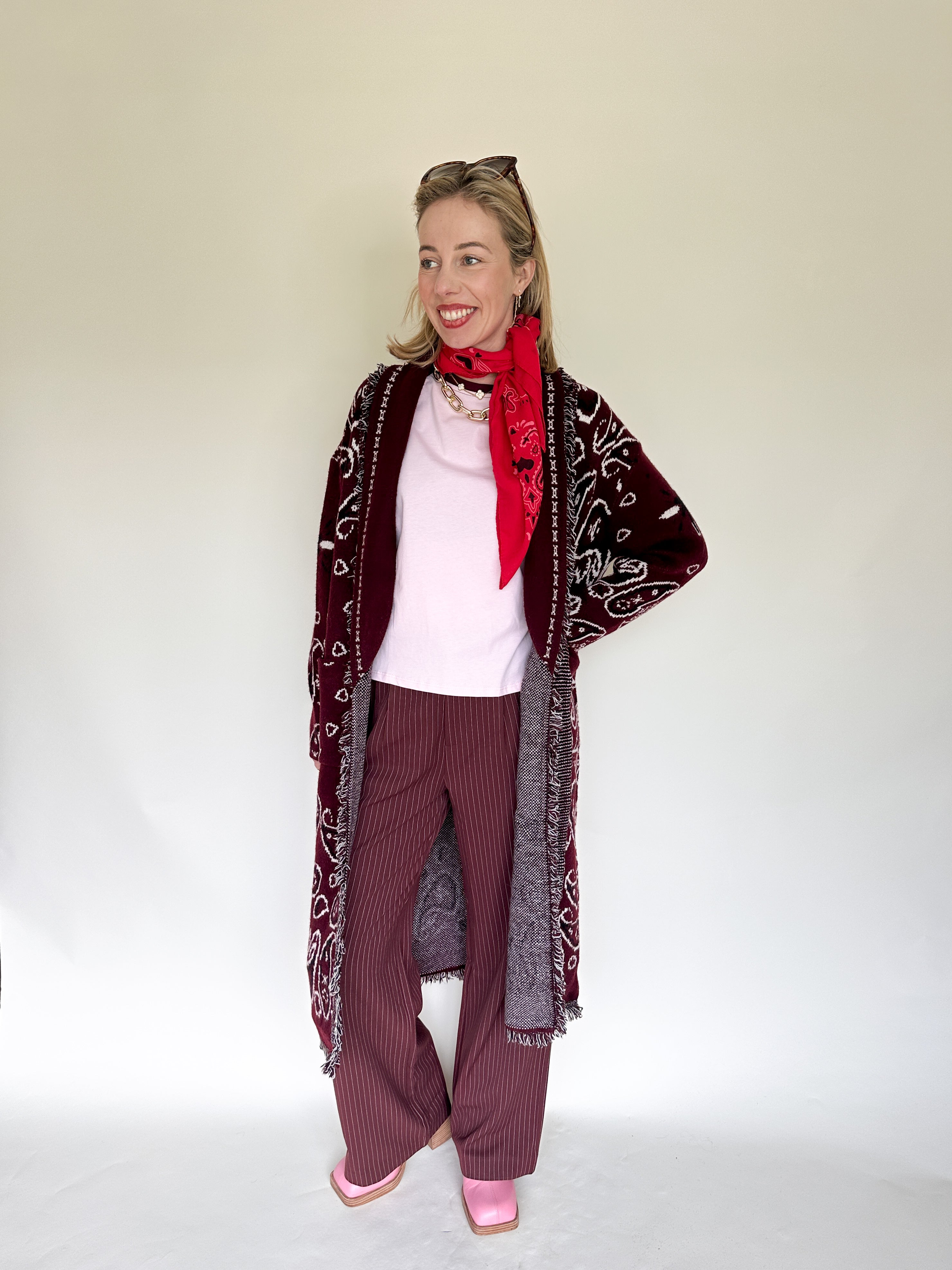 Lola bandana gilet burgundy