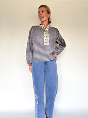 Myla blouse geruit gebloemd