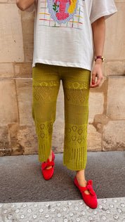 Livia gehaakte broek groen