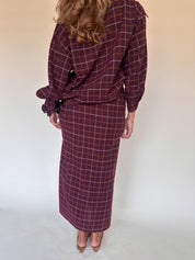 Romy rok geruit burgundy