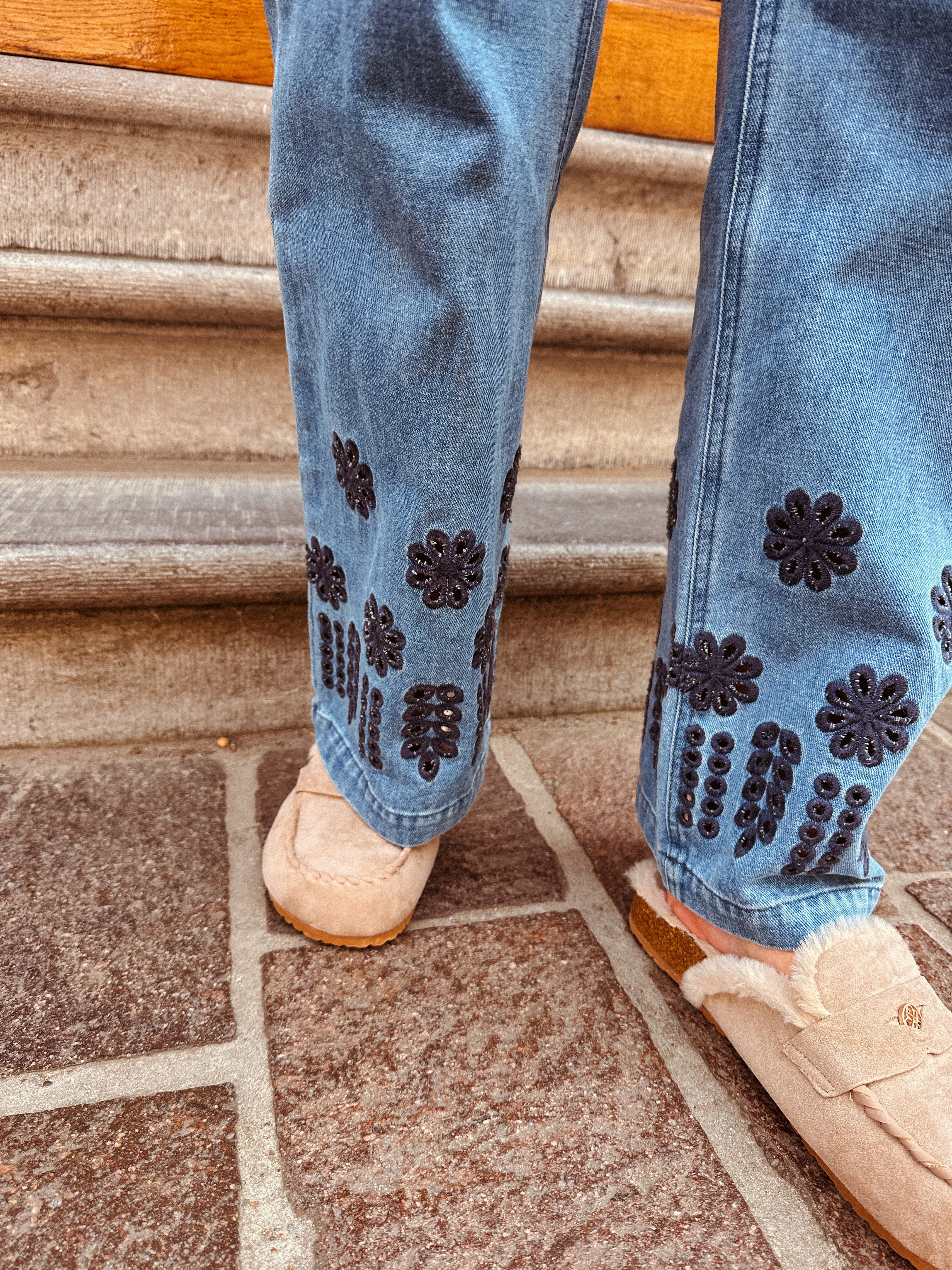 Liora jeans gebloemd
