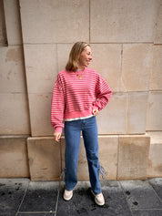 Nova trui roze gestreept