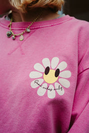 Good vibes sweater roze