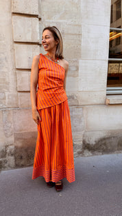 Florence set oranje gestreept