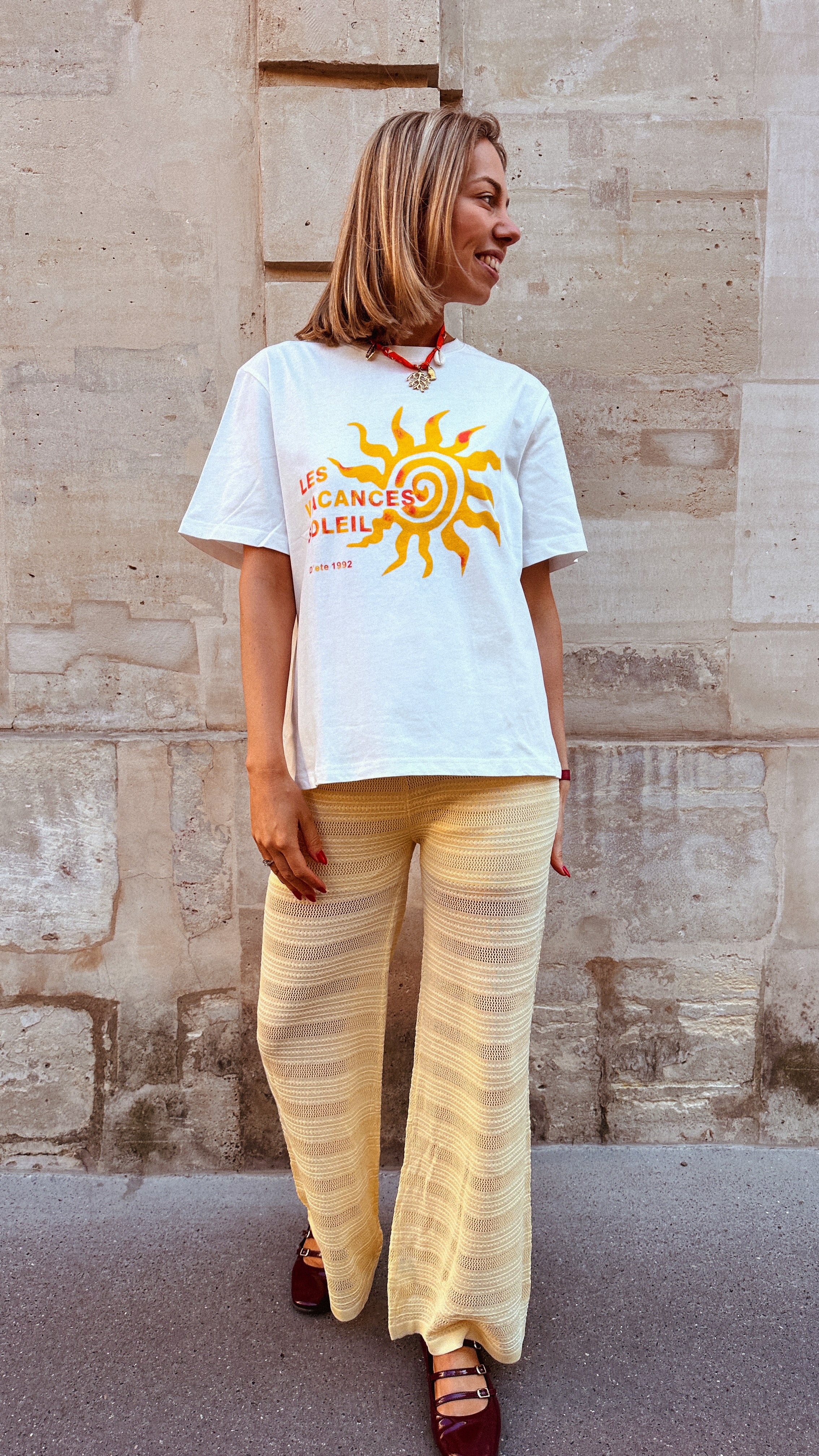 Soleil katoenen T-shirt wit