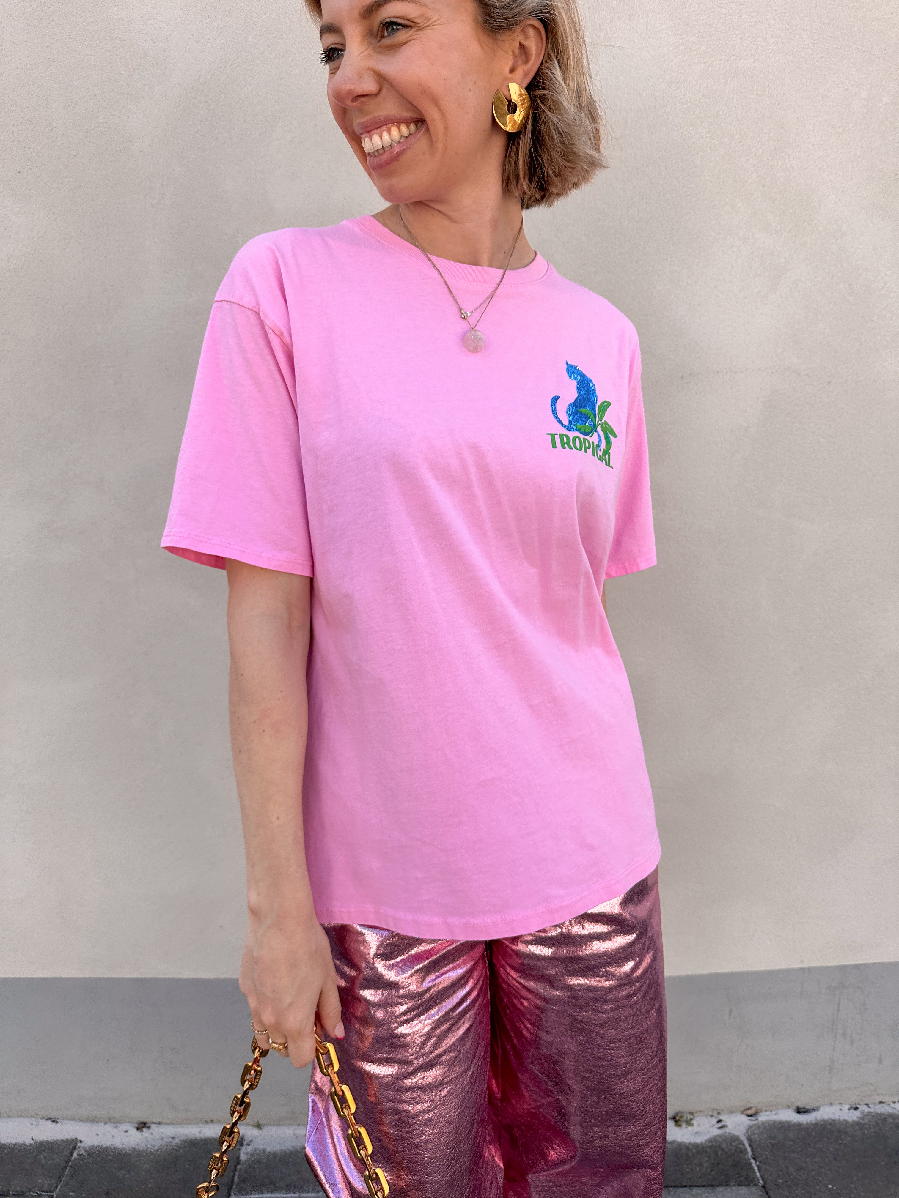Coraçao t-shirt roze